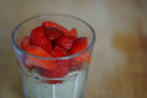 DSC08889 Strawberries with elderflower and pistachio yoghurt